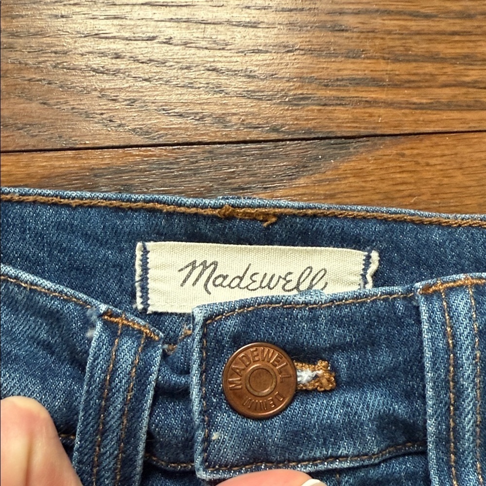 Madewell Blue Denim Button Front Mini Skirt Size 27 - Picture 4 of 8